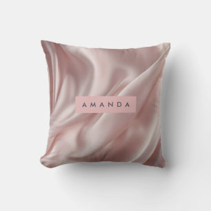 Personalized Soft Pastel Satin Elegance Throw Pillow