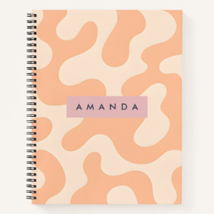 Personalized Soft Peach Pastel Abstract Camo  Notebook