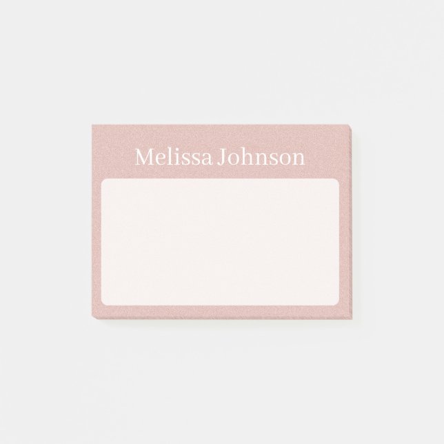 Personalized Soft Pink Sand Post-it Notes (Front)