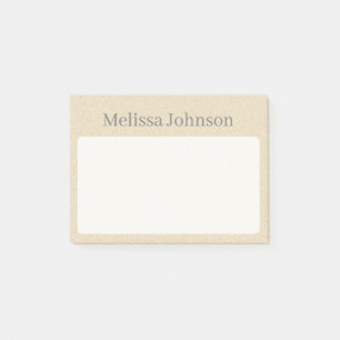 Personalized Soft Sand Minimal Post-it Notes