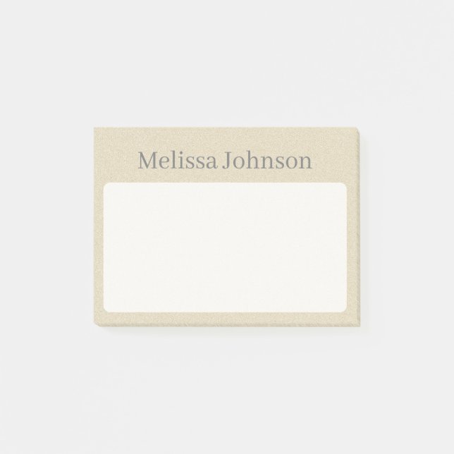 Personalized Soft Sand Minimal Post-it Notes (Front)