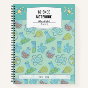 Personalized Soft Yellow Playful Science Notebook
