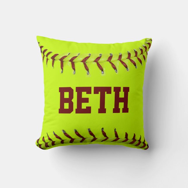 Personalized Softball American MoJo Pillows (Front)