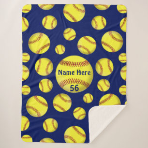 Personalized Softball Blanket Any Colors, Softball