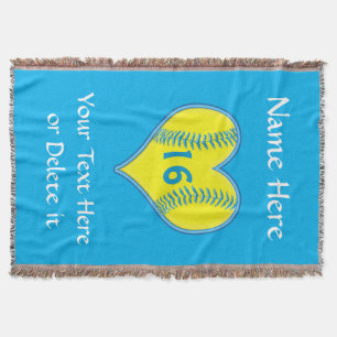 Personalized Softball Blanket with Your Text