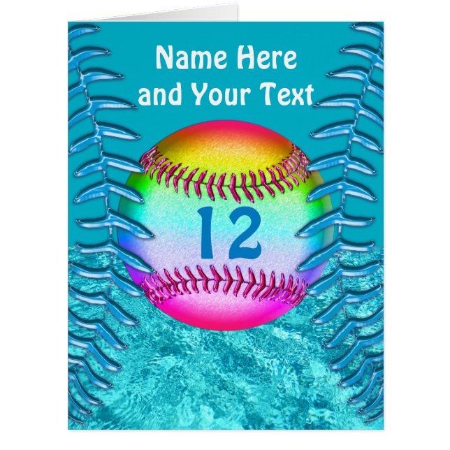 Personalized Softball Cards for ANY Softball Party (Front)