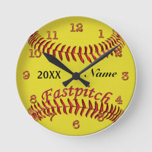 Personalized Softball Clocks Your NAME and YEAR
