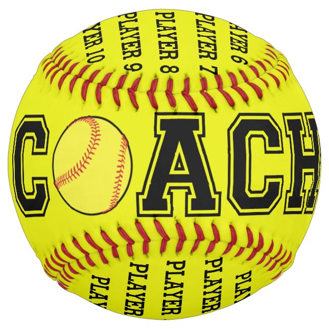Personalized softball coach ball - 2018 season (Front)