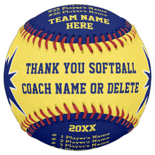 Personalized Softball Gifts for Coaches, Players