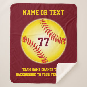 Personalized Softball Gifts for Seniors or Players Sherpa Blanket