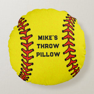 Personalized Softball Gifts Round Pillow