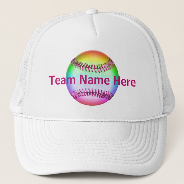 Personalized Softball Hats with YOUR TEAM NAME (Front)
