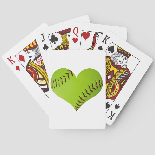 Personalized softball heart playing cards (Back)