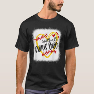 Personalized Softball Heart Tee Cute Bonus Mom Wom