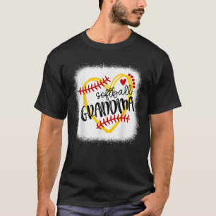 Personalized Softball Heart Tee Cute Grandma Women