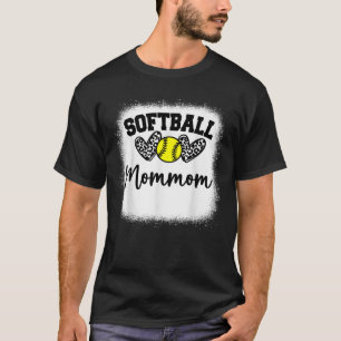 Personalized Softball Heart Tee Cute Mommom Women