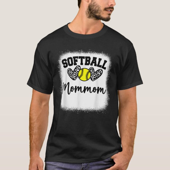 Personalized Softball Heart Tee Cute Mommom Women  (Front)