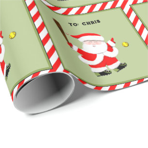 Personalized Softball Holiday Gift Wrapping Paper