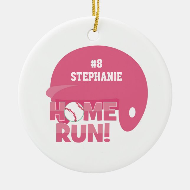 Personalized softball home run helmet ornament (Front)