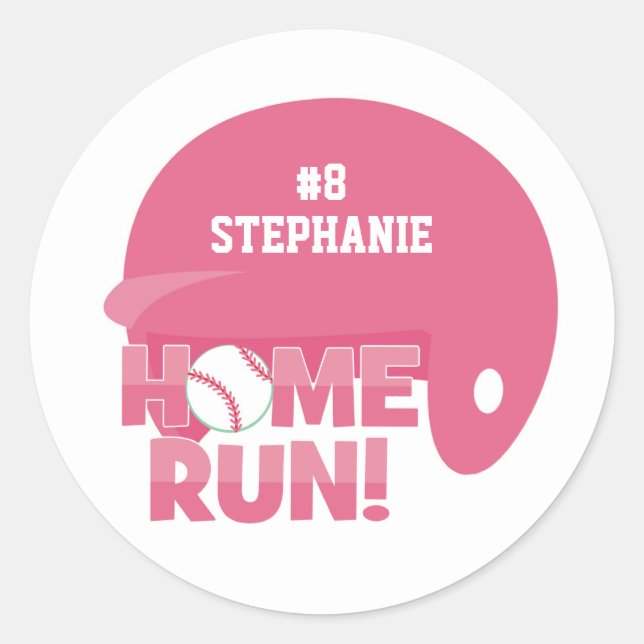 Personalized softball home run helmet sticker (Front)