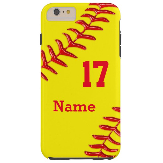 Personalized Softball iPhone 6 Plus Case (Back)