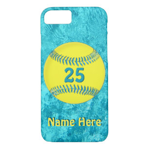 PERSONALIZED Softball iPhone 7 Cases Turquoise