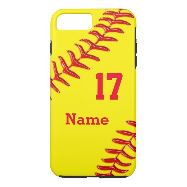 Personalized Softball iPhone 7 Plus Case (Back)