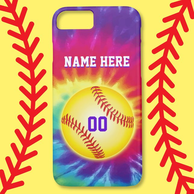 Personalized Softball iPhone Cases with Your TEXT (Softball iPhone Case. Softball Phone Cases with your Name and Jersey Number. Softball iPhone Cases.)