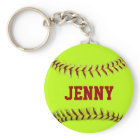 Personalized Softball Keychain