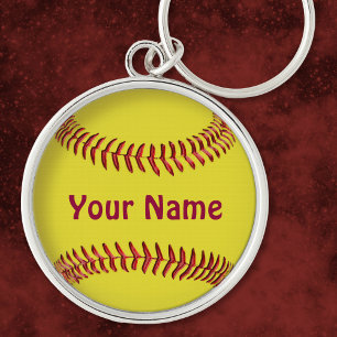 Personalized Softball Keychains with YOUR NAME