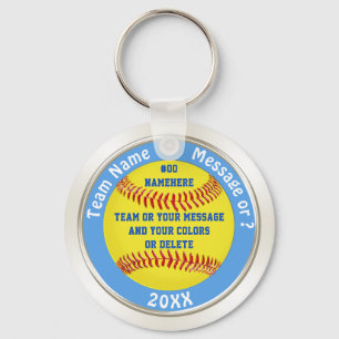 Personalized Softball Keychains Your TEXT, COLORS