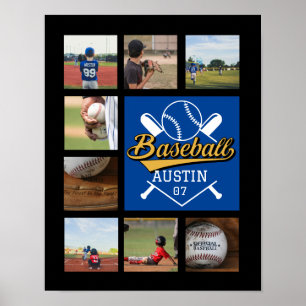 Personalized Softball Photo Collage Name Team # Poster