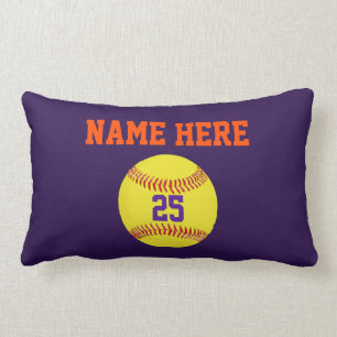 Personalized Softball Pillows, Your Text, Colours Lumbar Pillow