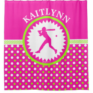 Personalized Softball Pink - Green Polka-Dots