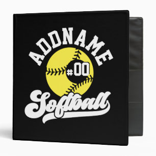 Personalized Softball Player ADD NAME Retro Team Binder