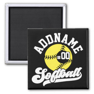 Personalized Softball Player ADD NAME Retro Team Magnet