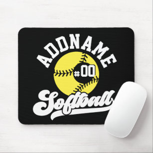 Personalized Softball Player ADD NAME Retro Team Mouse Pad