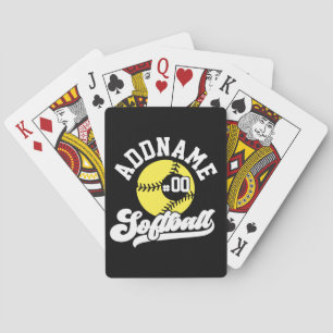 Personalized Softball Player ADD NAME Retro Team Playing Cards