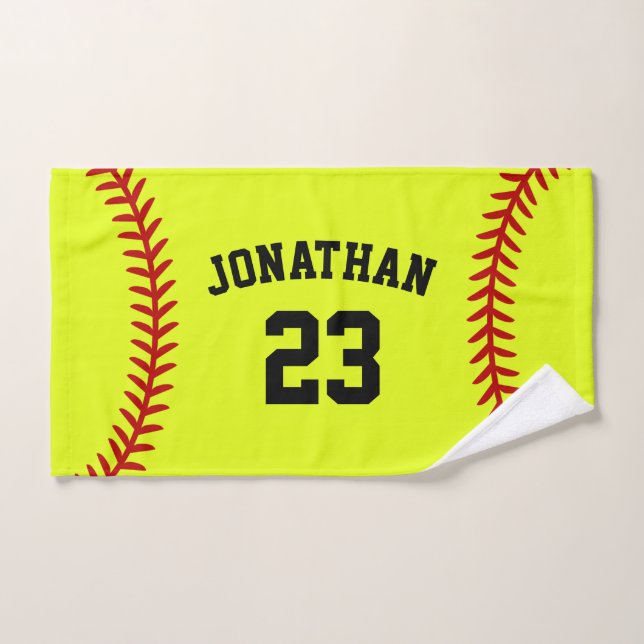 Personalized Softball Player Name Hand Towel (Hand Towel)