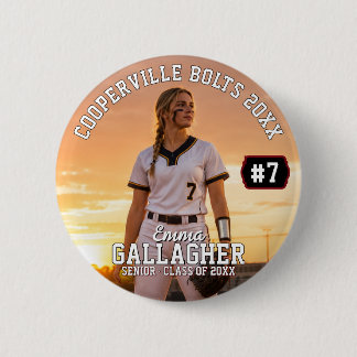 Personalized Softball Player Photo 2 Inch Round Button