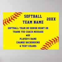 Personalized, Softball Posters, Softball Senior