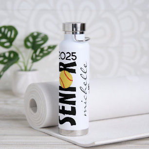 Personalized Softball senior night graduation gift Water Bottle