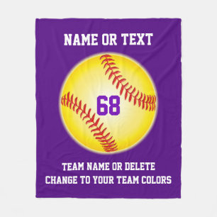 Personalized Softball Team Gifts Your Text, Fleece Blanket