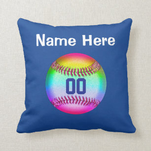Personalized Softball Throw Pillow, NAME, NUMBER Throw Pillow