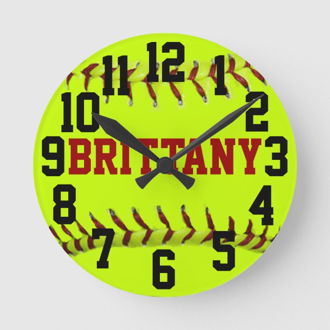 Personalized Softball Wall Clock (Front)