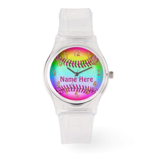 Personalized Softball Watches for Girls and Women (Front)