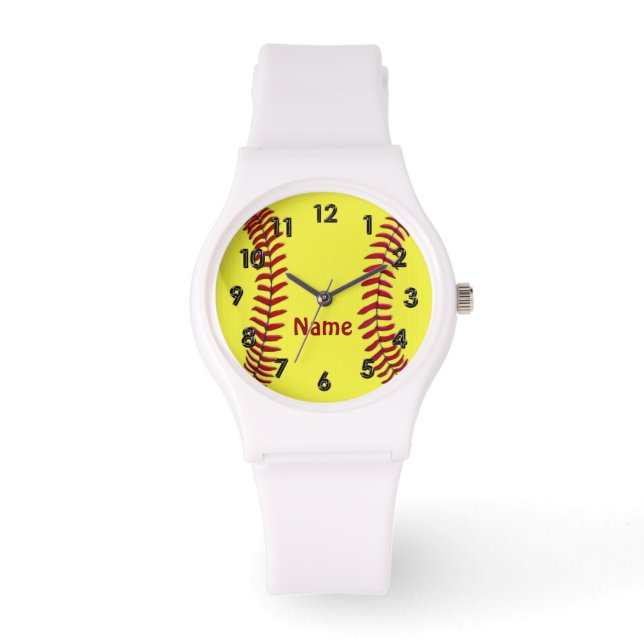 Personalized Softball Watches with YOUR NAME (Front)