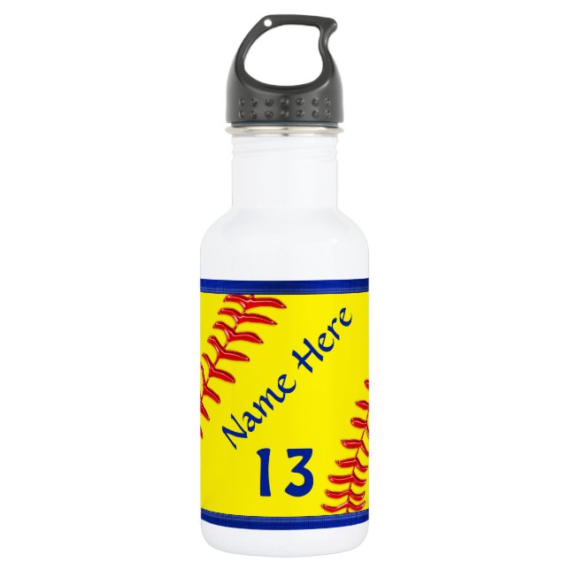 Personalized Softball Water Bottles (Front)