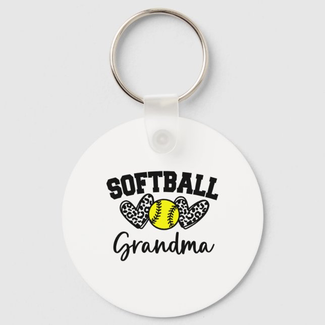 Personalized Softll Heart Tee Cute Grandma Men Sof Keychain (Front)