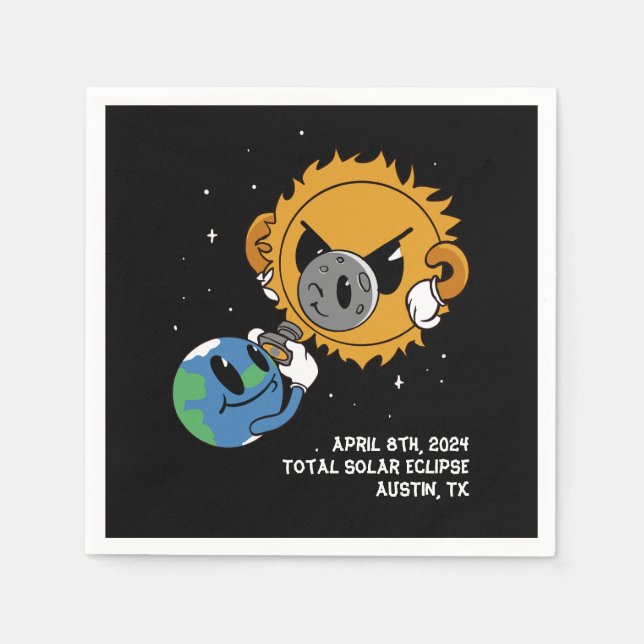 Personalized Solar Eclipse 2025 Photobomb Napkin (Front)